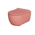 Унитаз подвесной Abner 103T20901R (545x360x330) матовый розовый безободковый с тонкой крышкой 103T20901R-102T20901S Унитаз подвесной Abner 103T20901R (545x360x330) матовый розовый безободковый с тонкой крышкой 103T20901R-102T20901S