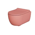 Унитаз подвесной Abner 103T20901R (545x360x330) матовый розовый безободковый с тонкой крышкой 103T20901R-102T20901S Унитаз подвесной Abner 103T20901R (545x360x330) матовый розовый безободковый с тонкой крышкой 103T20901R-102T20901S
