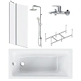 Акриловая ванна AM.PM Gem W90ASET-150D3W5 150x70 с каркасом, шторкой на ванну, смесителем и душевой Акриловая ванна AM.PM Gem W90ASET-150D3W5 150x70 с каркасом, шторкой на ванну, смесителем и душевой