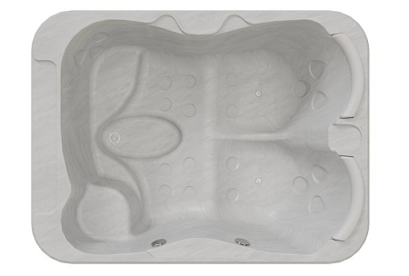 Мини бассейн Radomir Мишель 1-30-0-0-0-0511С серый мрамор, Silver, 2050х1550, рама-подставка, система слива, подголовники.