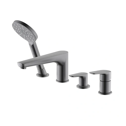 Смеситель на борт ванны Aquatek Бетта AQ1148BGM черный хром шлифованный Смеситель на борт ванны Aquatek Бетта AQ1148BGM черный хром шлифованный