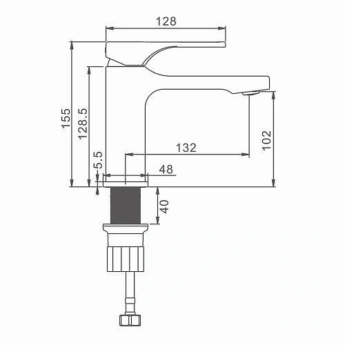 Смеситель для раковины Splenka S55.10.08 монолитный, белый Смеситель для раковины Splenka S55.10.08 монолитный, белый