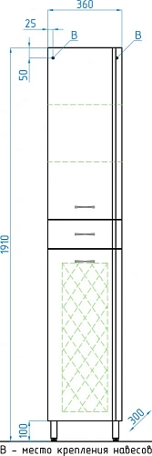 Шкаф-пенал Style Line Эко Стандарт 36 с бельевой корзиной ЛС-00000194 Шкаф-пенал Style Line Эко Стандарт 36 с бельевой корзиной ЛС-00000194