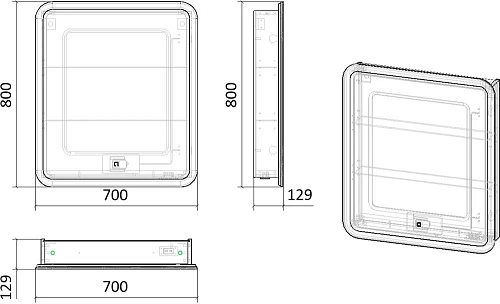 Зеркальный шкаф STWORKI Монтре 70 с подсветкой, сенсорное 555333 Зеркальный шкаф STWORKI Монтре 70 с подсветкой, сенсорное 555333