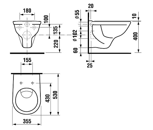 Унитаз подвесной Jika Dino 8.2137.0.000.000.3 без сиденья Унитаз подвесной Jika Dino 8.2137.0.000.000.3 без сиденья