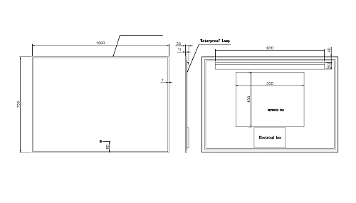 Зеркало Boheme 543-100-B металлическая рама, подсветка, сенсор, антизапотевание, 100x70 Зеркало Boheme 543-100-B металлическая рама, подсветка, сенсор, антизапотевание, 100x70