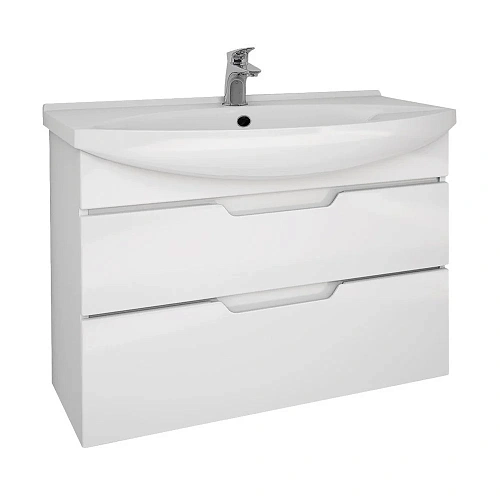 Тумба под раковину DREJA LAGUNA PLUS, 105 см, подвесная/напольная, 2 ящика, с опорами, белый глянец 99.0108 Тумба под раковину DREJA LAGUNA PLUS, 105 см, подвесная/напольная, 2 ящика, с опорами, белый глянец 99.0108