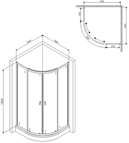 Душевой уголок AM.PM X-Joy Twin Slide W88G-205-080BT 80x80 без поддона, профиль черный, стекло прозр Душевой уголок AM.PM X-Joy Twin Slide W88G-205-080BT 80x80 без поддона, профиль черный, стекло прозр