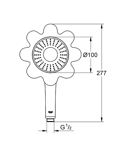 Душевая лейка GROHE Rainshower Icon 100 (1 режим), оранжевый (26115YR0) Душевая лейка GROHE Rainshower Icon 100 (1 режим), оранжевый (26115YR0)