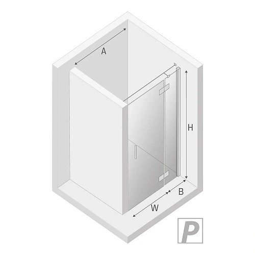 Душевая дверь NEW TRENDY NEW RENOMA R 80x195 D-0096A хром Душевая дверь NEW TRENDY NEW RENOMA R 80x195 D-0096A хром