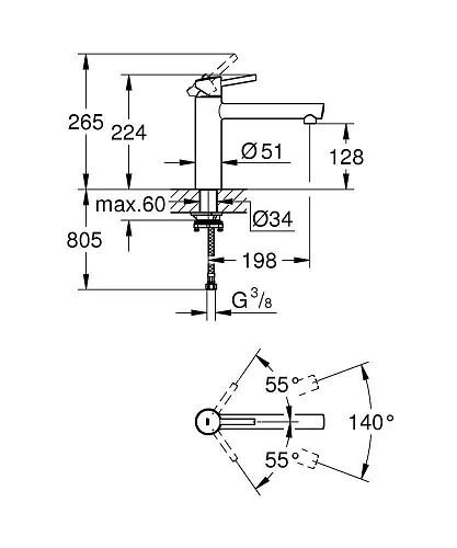 Смеситель для кухни GROHE Concetto со средним изливом для монтажа перед окном, хром (31210001) Смеситель для кухни GROHE Concetto со средним изливом для монтажа перед окном, хром (31210001)