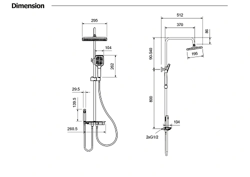 Душевая система Aquatek ПОЛАРИС AQ3040BGM оружейная сталь Душевая система Aquatek ПОЛАРИС AQ3040BGM оружейная сталь