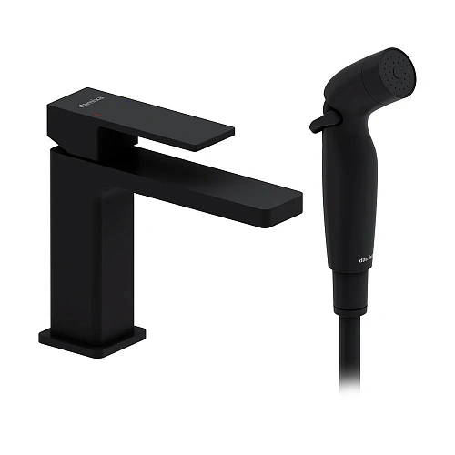 Смеситель для раковины Damixa Gala 530300300 с гигиеническим душем, черный матовый Смеситель для раковины Damixa Gala 530300300 с гигиеническим душем, черный матовый