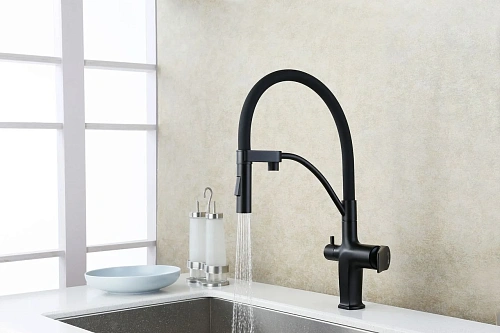 Смеситель для кухни Lemark Bronx LM3761BL с подключением к фильтру, черный Смеситель для кухни Lemark Bronx LM3761BL с подключением к фильтру, черный