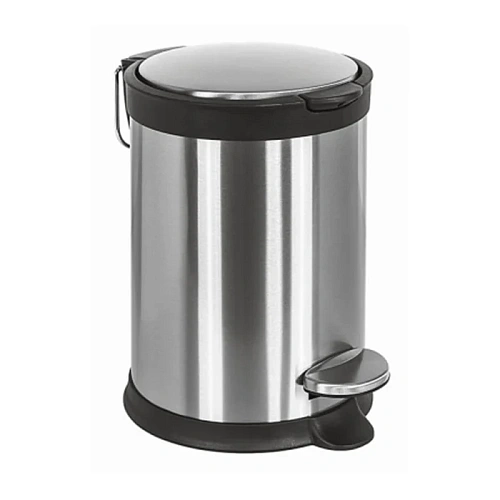 Ведро для мусора Colombo Complementi B9212.IX 3л, с крышкой и педалью, сталь/черный Ведро для мусора Colombo Complementi B9212.IX 3л, с крышкой и педалью, сталь/черный