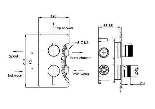 Смеситель для душа Boheme CELL 135-3-CB встраиваемый Copper Brushed Смеситель для душа Boheme CELL 135-3-CB встраиваемый Copper Brushed