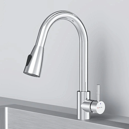 Смеситель для кухни AM.PM X-Joy S F85B07500 с вытягивающимся изливом, хром Смеситель для кухни AM.PM X-Joy S F85B07500 с вытягивающимся изливом, хром