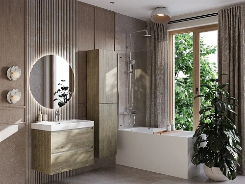 Тумба под раковину Roca Ona 800 темный вяз 2 ящика A857630511 Тумба под раковину Roca Ona 800 темный вяз 2 ящика A857630511