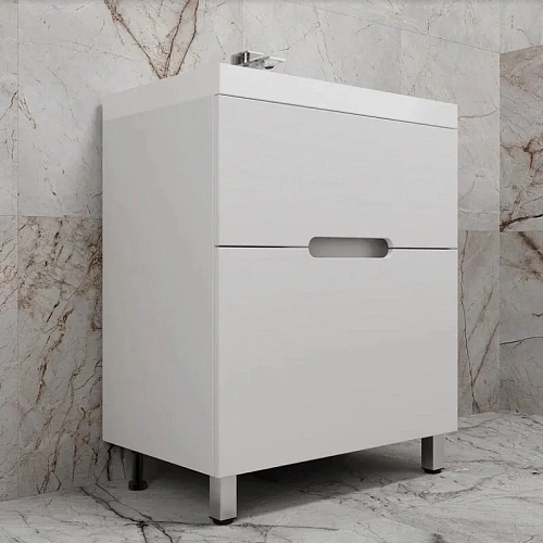 Тумба под раковину Style Line Матис 70 см ЛС-00002442 напольная, белый матовый Тумба под раковину Style Line Матис 70 см ЛС-00002442 напольная, белый матовый