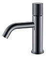 Детальная картинка товара «смеситель для раковины boheme stick gun metal низкий с ручкой touch 121-sgm.2 графит глянец»