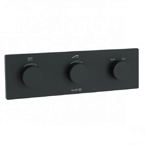 Смеситель для душа Kludi PUSHTRONIC 3830039-00 термостатический, черный матовый Смеситель для душа Kludi PUSHTRONIC 3830039-00 термостатический, черный матовый