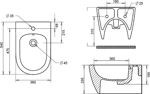 Биде подвесное STWORKI Ларвик 5518 585023 Биде подвесное STWORKI Ларвик 5518 585023