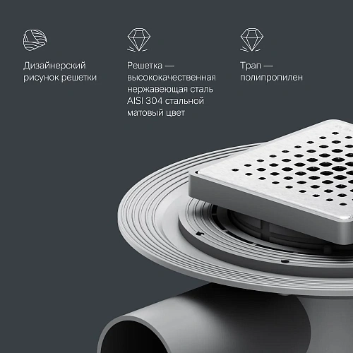 Душевой трап AM.PM Master Flow W01BD-P11-010-01SB Cut Gradient 10см сталь матовая Душевой трап AM.PM Master Flow W01BD-P11-010-01SB Cut Gradient 10см сталь матовая