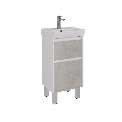 Тумба под раковину Lemark COMBI 45 см подвесная/напольная, бетон/белый LM03C45T-Beton Тумба под раковину Lemark COMBI 45 см подвесная/напольная, бетон/белый LM03C45T-Beton