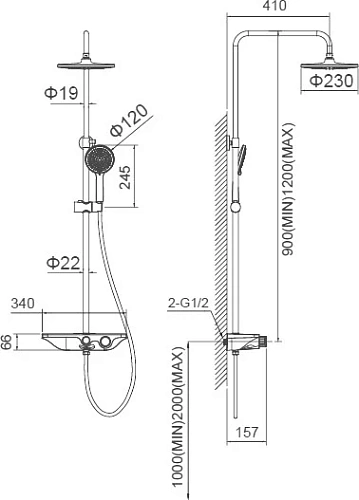 Душевая система STWORKI Стокгольм FT13650 со смесителем для ванны 577358 Душевая система STWORKI Стокгольм FT13650 со смесителем для ванны 577358