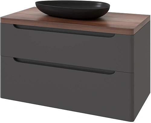 Комплект мебели STWORKI Берген 100 серая с темной столешницей, раковина Bocchi Etna Etna 1114-004-01 568139 Комплект мебели STWORKI Берген 100 серая с темной столешницей, раковина Bocchi Etna Etna 1114-004-01 568139