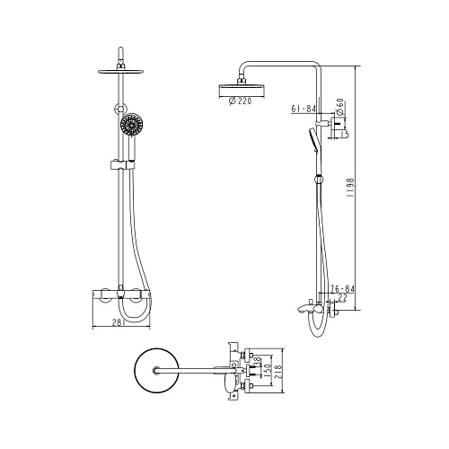 Душевая система Bravat Waterfall F639114C-A2-RUS с термостатическим смесителем Душевая система Bravat Waterfall F639114C-A2-RUS с термостатическим смесителем