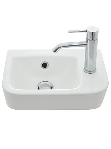 Раковина AQUAme AQM5006R с отверстием под смеситель правая 375х245х135 Раковина AQUAme AQM5006R с отверстием под смеситель правая 375х245х135