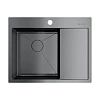 Кухонная мойка Omoikiri Akisame 65-GM-L нерж.сталь/вороненая сталь 4973097