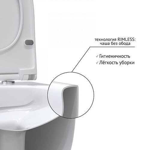 Комплект унитаза BERGES FLOE с инсталляцией NOVUM525, кнопкой L1 белой, сиденье дюропласт FLOE Slim  043284 Комплект унитаза BERGES FLOE с инсталляцией NOVUM525, кнопкой L1 белой, сиденье дюропласт FLOE Slim  043284