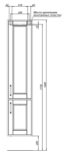 Шкаф-пенал Aquanet Бостон New 35 00306370 белый сатин Шкаф-пенал Aquanet Бостон New 35 00306370 белый сатин