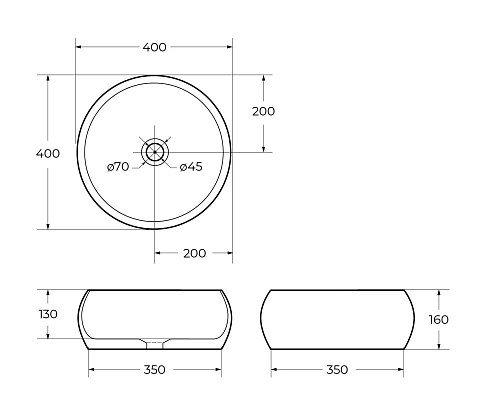 Раковина BelBagno BB1065 400x400 белый Раковина BelBagno BB1065 400x400 белый