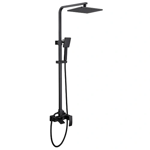 Душевая система ABBER Wasserfall AF8616BL с изливом, черный матовый Душевая система ABBER Wasserfall AF8616BL с изливом, черный матовый