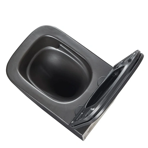 Унитаз подвесной Lemark FLOREX, безободковый с сиденьем микролифт,смыв торнадо, черный матовый 9612002 Унитаз подвесной Lemark FLOREX, безободковый с сиденьем микролифт,смыв торнадо, черный матовый 9612002