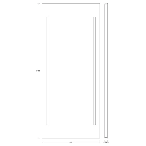 Зеркало EVOFORM Ledline BY 2125 с 2-мя встроенными LED-светильниками 22 W 60х140 cм Зеркало EVOFORM Ledline BY 2125 с 2-мя встроенными LED-светильниками 22 W 60х140 cм