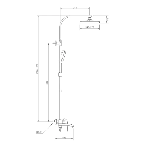 Душевая система Raglo R01.24.06, черный Душевая система Raglo R01.24.06, черный