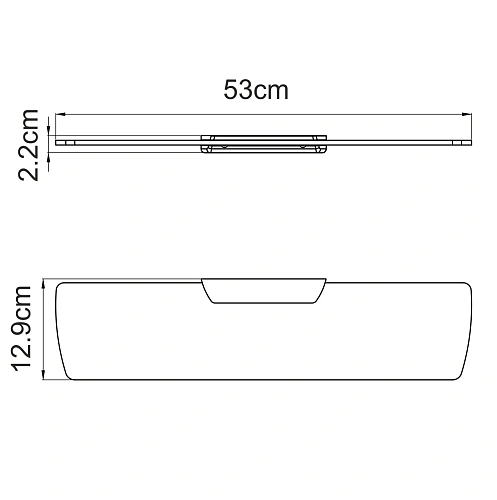 Полка WasserKRAFT Aisch K-5924 стеклянная золото Полка WasserKRAFT Aisch K-5924 стеклянная золото