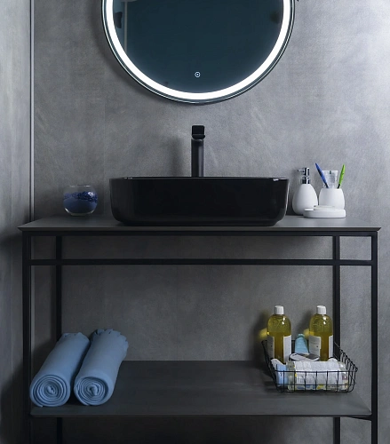 Раковина Gid BL1304 53351 накладная черная глянцевая 50x39x13 Раковина Gid BL1304 53351 накладная черная глянцевая 50x39x13