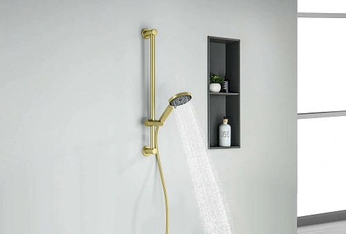 Душевой гарнитур Aquatek Лугано AQ2022BG золото шлифованное Душевой гарнитур Aquatek Лугано AQ2022BG золото шлифованное