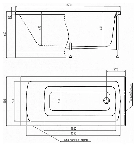 Акриловая ванна Alex Baitler GARDA 150 прямоугольная 150x70 GARDA 150*70 Акриловая ванна Alex Baitler GARDA 150 прямоугольная 150x70 GARDA 150*70