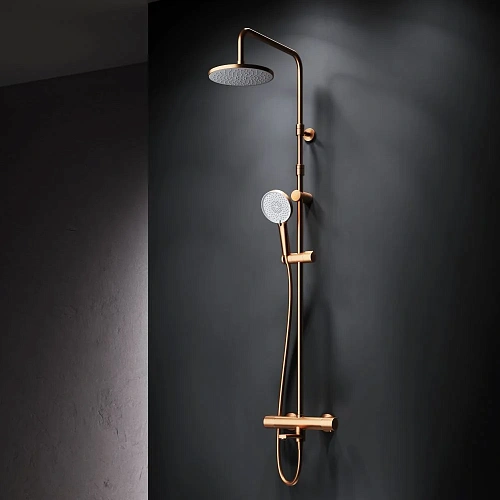 Душевая система AM.PM X-Joy F0785A544 с термостатом, верхний душ 220мм, розовое золото Душевая система AM.PM X-Joy F0785A544 с термостатом, верхний душ 220мм, розовое золото