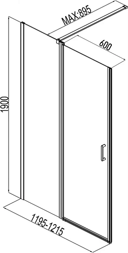 Душевая дверь Aquanet Cinetic AE12-N-120H190U-CT 1200, прозрачное стекло Душевая дверь Aquanet Cinetic AE12-N-120H190U-CT 1200, прозрачное стекло