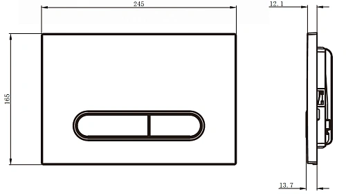 Клавиша смыва CHARUS MAGNUS FP.340.GRP.01 графит матовый Клавиша смыва CHARUS MAGNUS FP.340.GRP.01 графит матовый