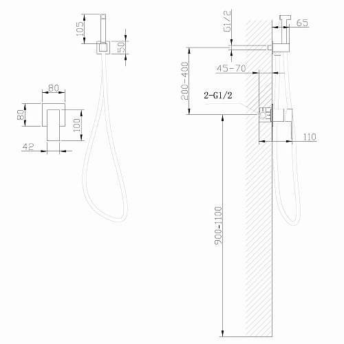 Гигиенический душ ABBER Daheim AF8225W белый матовый Гигиенический душ ABBER Daheim AF8225W белый матовый