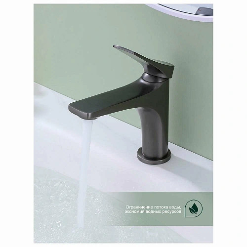 Смеситель для раковины Splenka S54.10.09 монолитный, графит Смеситель для раковины Splenka S54.10.09 монолитный, графит