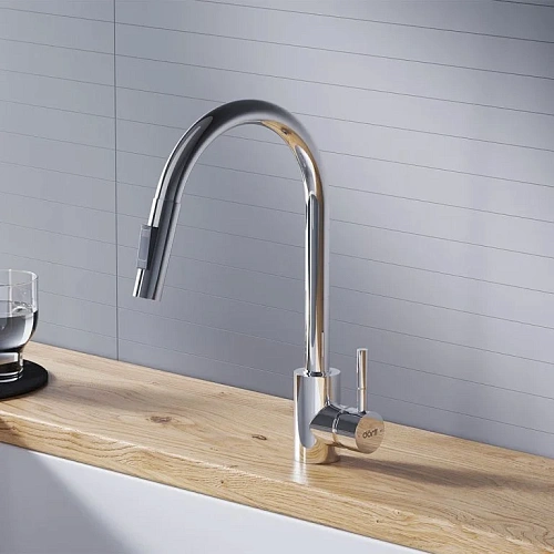 Смеситель для кухни Dorff Logic D3007500 с вытягивающимся изливом, хром Смеситель для кухни Dorff Logic D3007500 с вытягивающимся изливом, хром